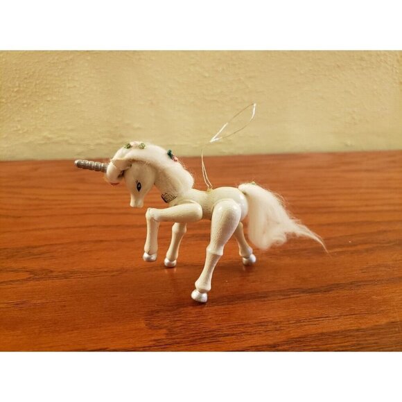 Unicorn Ornament Christmas S Adler Wooden 1983 Sticker Vintage - Picture 2 of 7